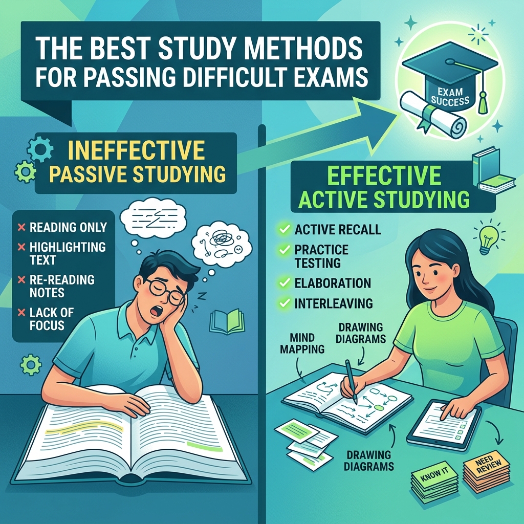 The Best Study Methods for Passing Difficult Exams - evidence-based research guide