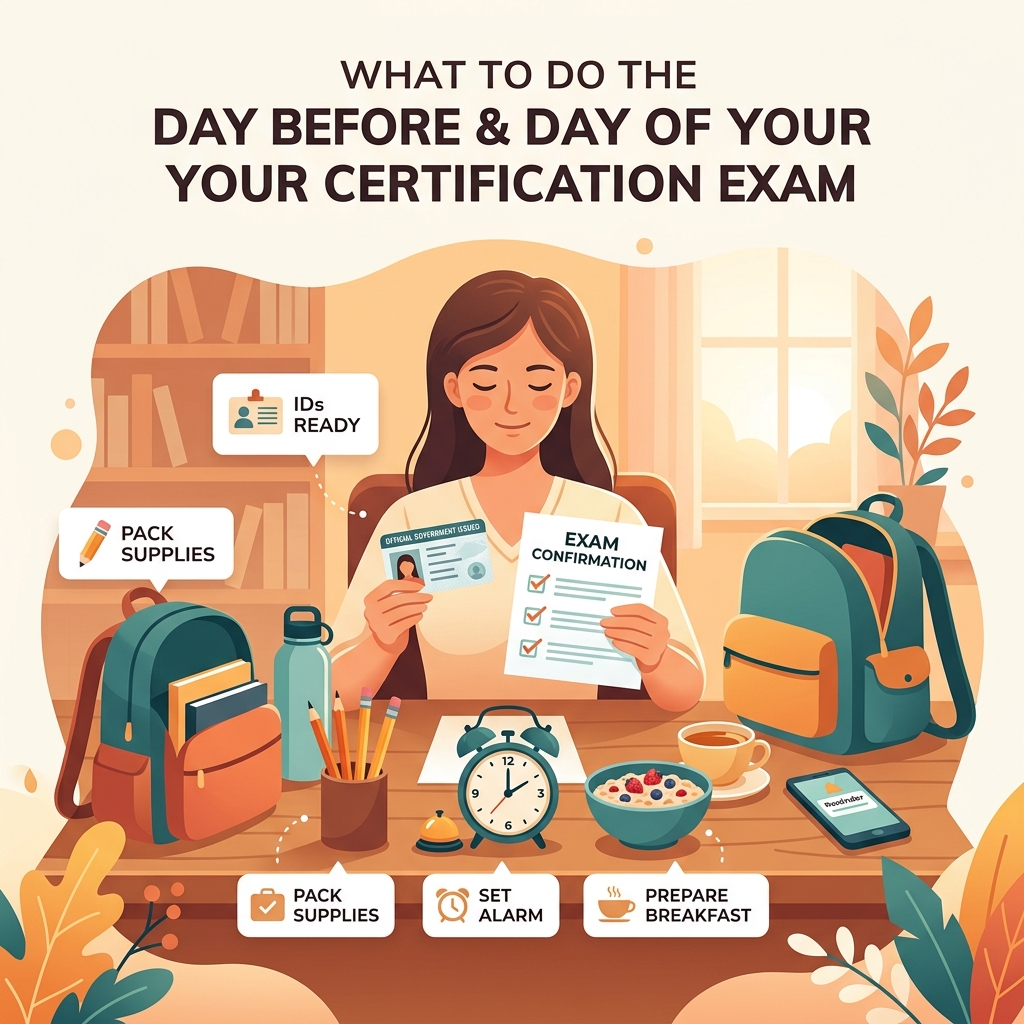 What to Do the Day Before and Day of Your Certification Exam - preparation guide