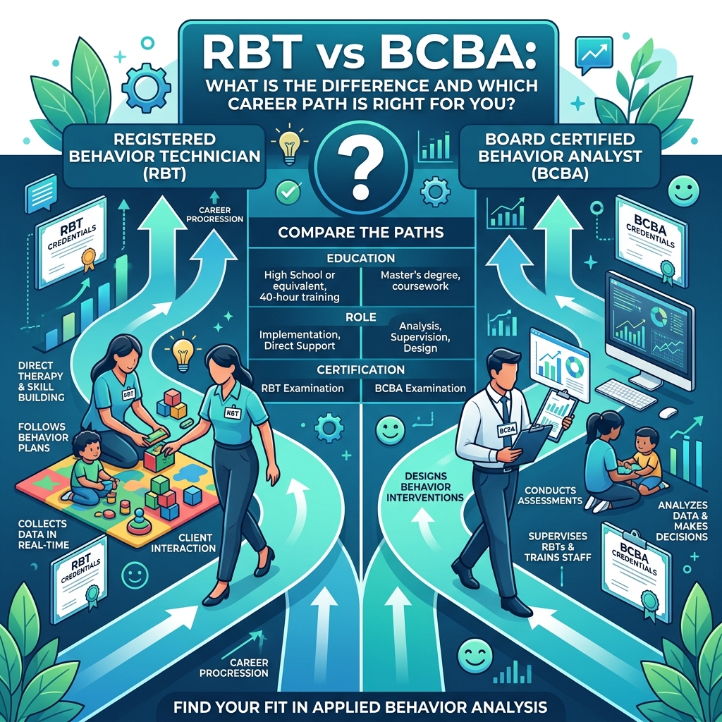 RBT vs BCBA Career Comparison - complete guide to credentials and salary